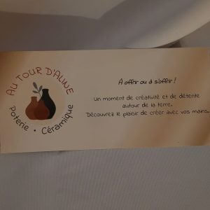 Carte cadeau Atelier poterie